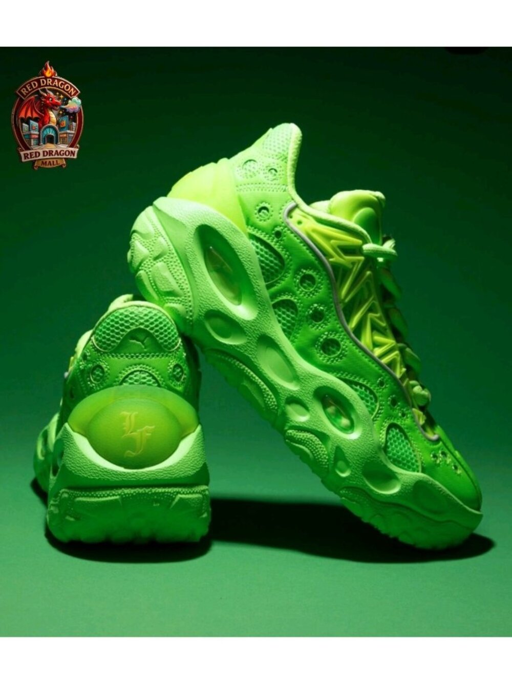 Puma La Francé RNNR Lace Up Green Glare Neon Green Sneakers - Men's Size 8.5